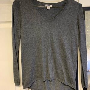 Gray v-neck sweater